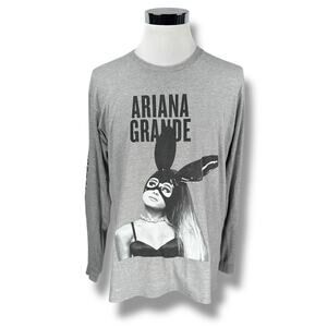 Ariana Grande Dangerous Woman Tour Long Sleeve T-Shirt Adult Large Gray Graphic